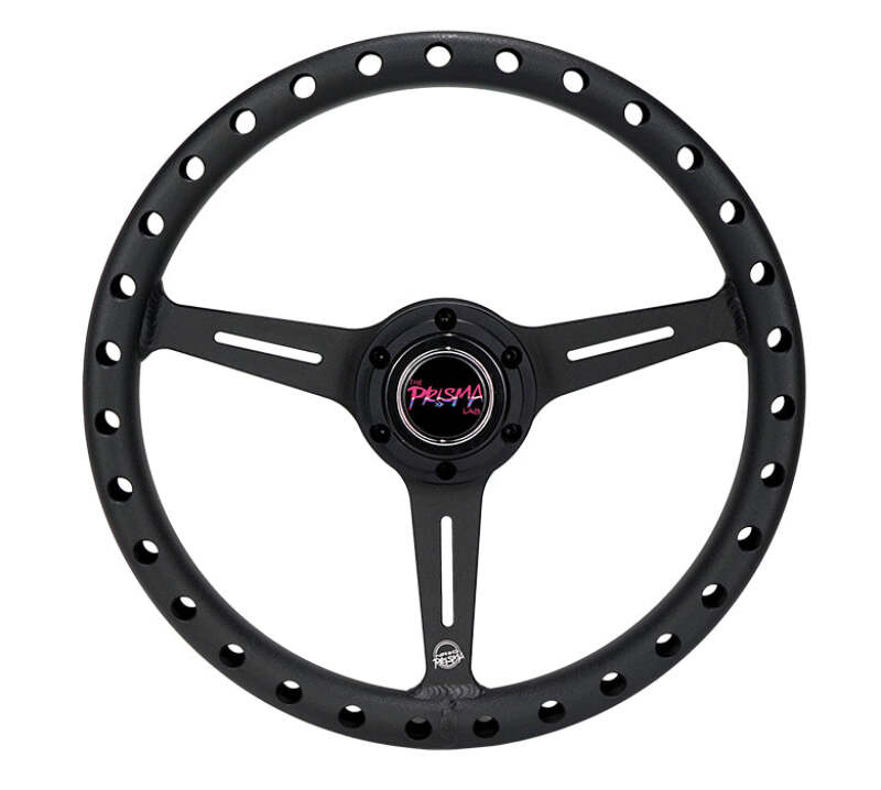 NRG Aluminum Steering Wheel 330mm - Extra Light - Ergonomic Grip - Anadized Black - RST-072-BK - front view