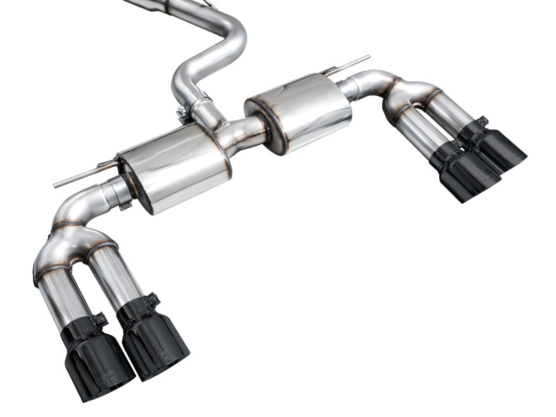 AWE 22-24 Audi 8Y S3 Touring Edition Exhaust - Diamond Black Tips - 3015-43897