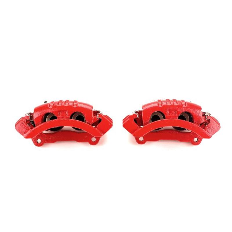 Power Stop 06-08 Dodge Ram 1500 Rear Red Calipers w/Brackets - Pair - S4894 for 2003-2008 Dodge Ram 2500 - front view
