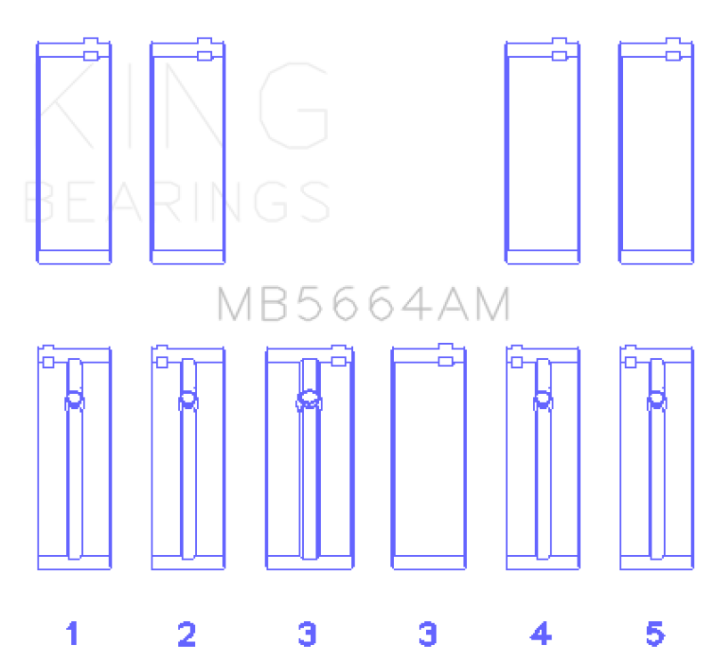 King Nissan QR25DE DOHC 16 Valves (Size STD) Main Bearing Set - MB5664AM