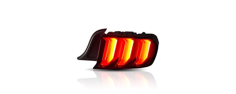 Raxiom 15-23 Ford Mustang Euro Style LED Tail Lights- Gloss Black Housing- Red Lens - 412123 - front view
