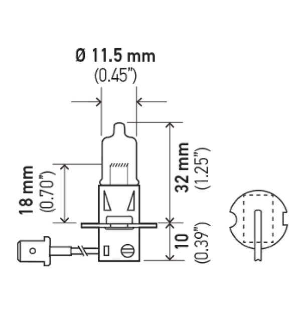 Hella H3 Halogen Bulb (Must Order Qty 10) for 1991-2011 BMW 3 Series - front view