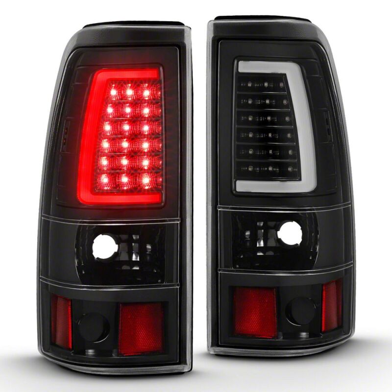 Raxiom 03-06 Chevrolet Silverado 1500 Fleetside Axial Series LED Tail Lights- Black - Clear Lens - S116734 - front view