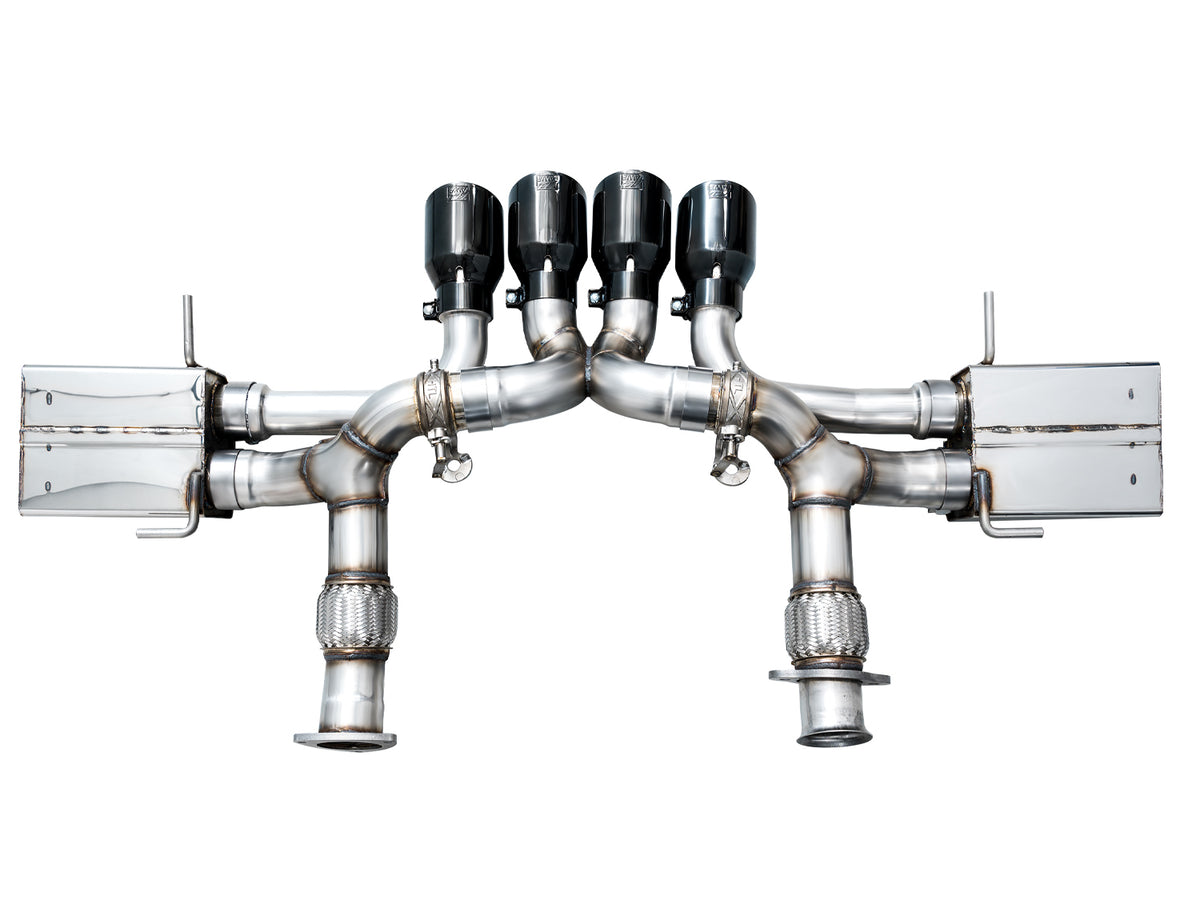 AWE 23+ C8 Corvette Z06 SwitchPath Cat-Back Exhaust - Diamond Black Tips - 3025-43906