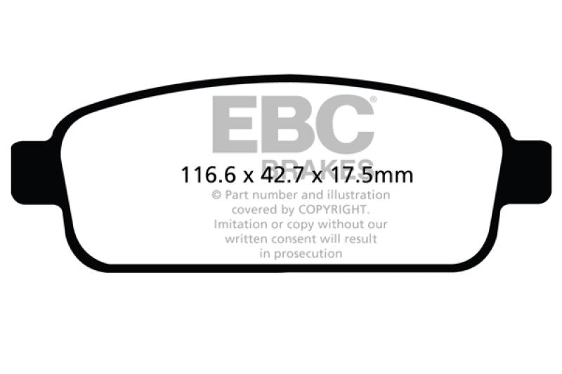 EBC 13+ Buick Encore 1.4 Turbo Yellowstuff Rear Brake Pads - DP42066R