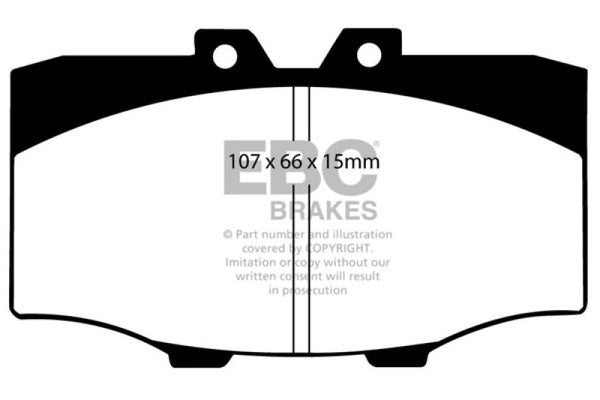 EBC 84-88 Toyota 4 Runner 2.4 Ultimax2 Front Brake Pads - UD137 for 1976-1990 Toyota Land Cruiser - front view