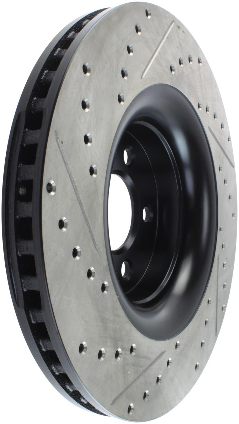StopTech Slotted &amp; Drilled Sport Brake Rotor - 2015 Ford Mustang Non-Brembo - Front Left - 127.61114L