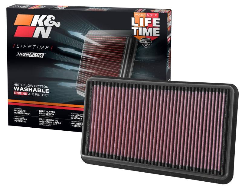 K&N Replacement Panel Air Filter for 2015 Chrysler 200 2.4L L4 - 33-5025 for 2015-2017 Chrysler 200 - close-up