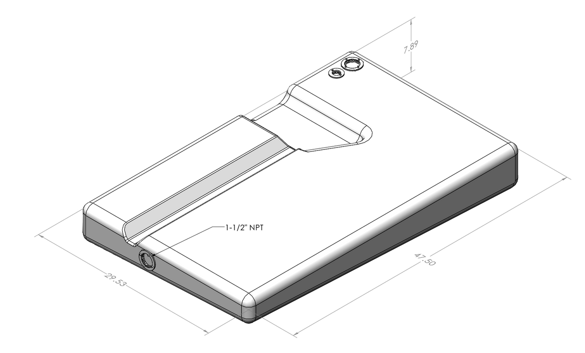 S&amp;B 36 Gallon UNDERCARRIAGE Fresh/Grey WATER TANK FOR 2013-2025 DODGE / RAM PROMASTER 2500, 3500 159” AND 159&quot; EXT - 10-3021