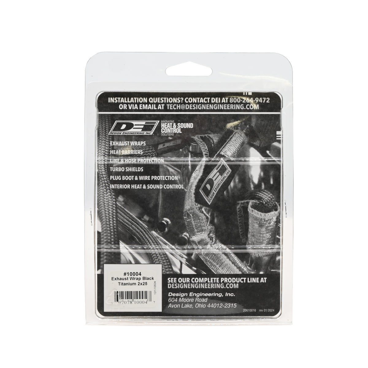 DEI Exhaust Wrap 2in x 25ft - Titanium - Black - 10004 by DEI - front view