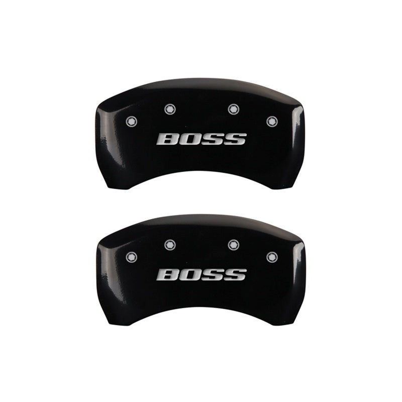 MGP Rear set 2 Caliper Covers Engraved Rear Boss Black finish silver ch - 10010RBSSBK
