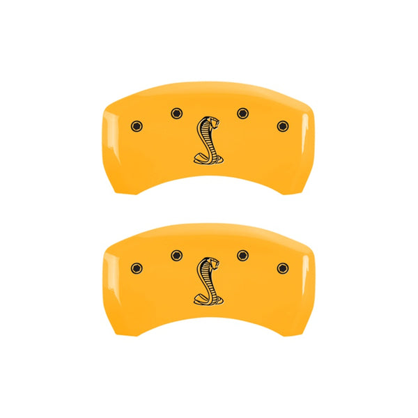 MGP Rear set 2 Caliper Covers Engraved Rear Snake Yellow finish black ch - 10010RCNKYL