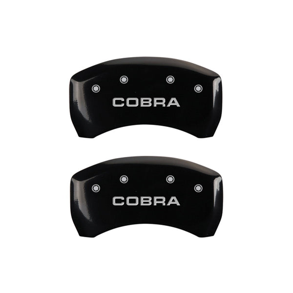 MGP Rear set 2 Caliper Covers Engraved Rear Cobra Black finish silver ch - 10010RCOBBK