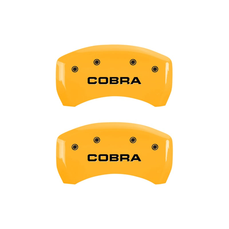 MGP Rear set 2 Caliper Covers Engraved Rear Cobra Yellow finish black ch - 10010RCOBYL