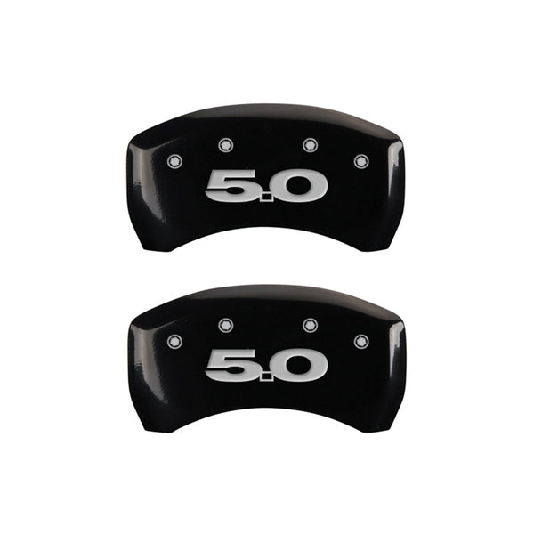 MGP Rear set 2 Caliper Covers Engraved Rear 50 Black finish silver ch - 10010RM50BK