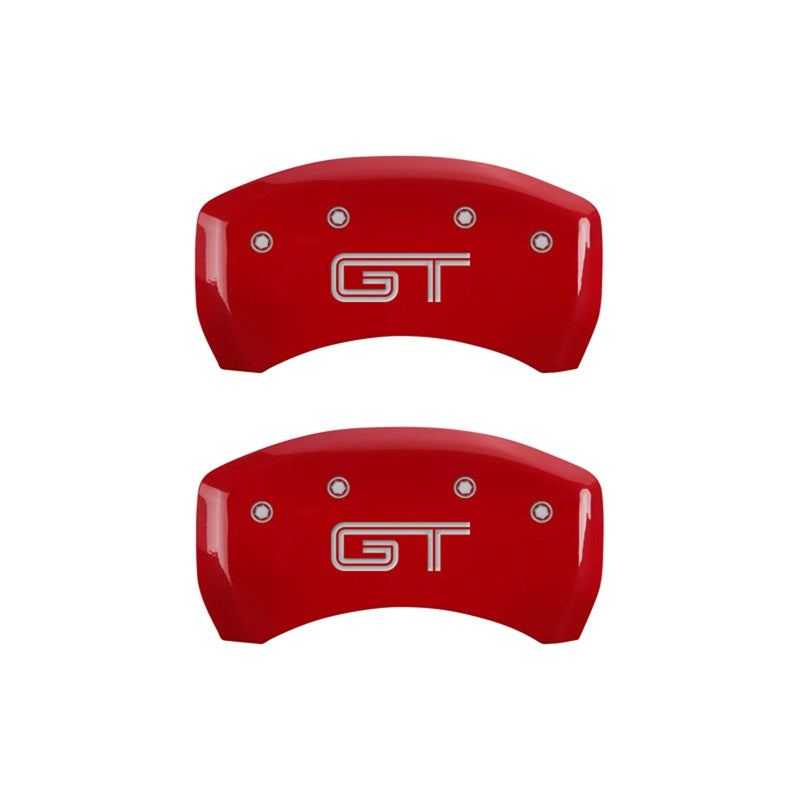MGP Rear set 2 Caliper Covers Engraved Rear GT Red finish silver ch - 10010RMGTRD