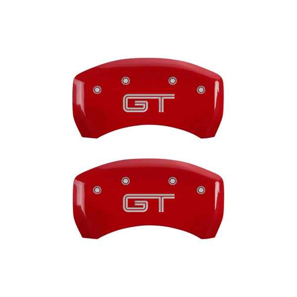 MGP Rear set 2 Caliper Covers Engraved Rear GT Red finish silver ch - 10010RMGTRD