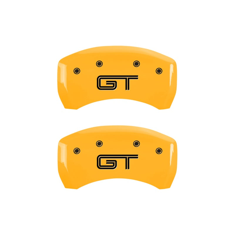 MGP Rear set 2 Caliper Covers Engraved Rear GT Yellow finish black ch - 10010RMGTYL