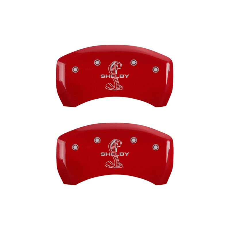 MGP Rear set 2 Caliper Covers Engraved Rear Tiffany Snake Red finish silver ch - 10010RSBYRD
