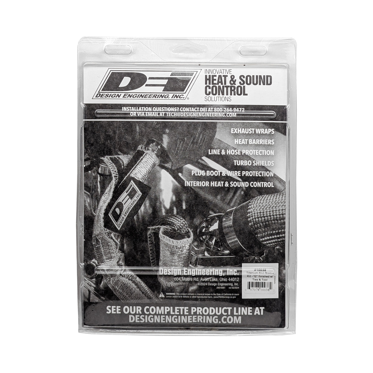 DEI Titanium 4in Knit Exhaust Sleeve - 12in - 10038 by DEI - front view