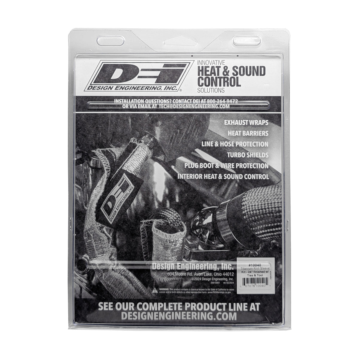 DEI Titanium 4in Knit Exhaust Sleeve - 24in - 10040 by DEI - front view