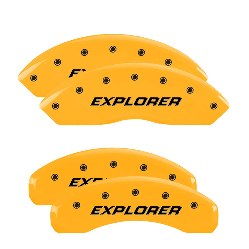 MGP 4 Caliper Covers Engraved Front &amp; Rear Explorer/2011 Yellow Finish Black Char 2006 Ford Explorer - 10041SEXPYL