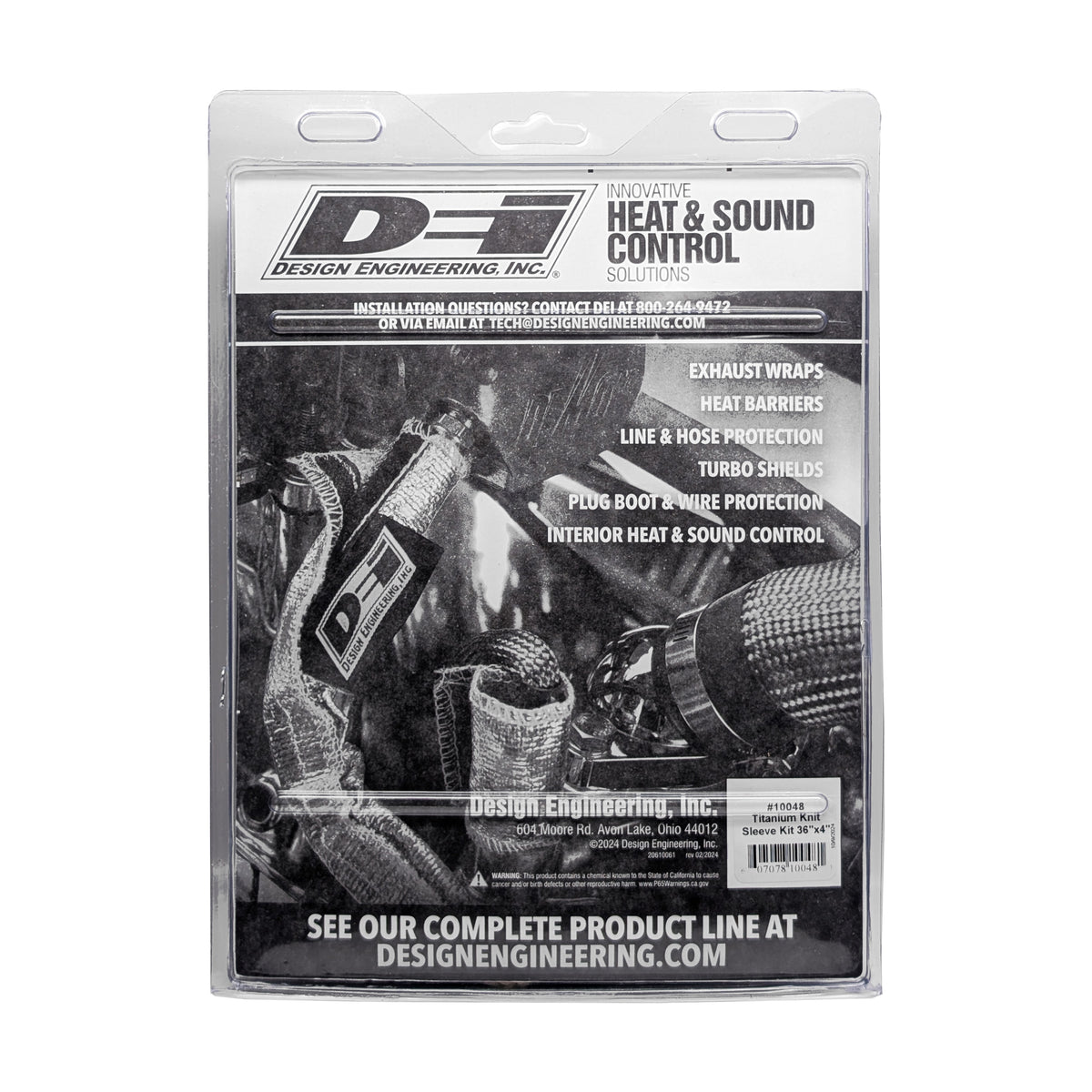 DEI Titanium 4in Knit Exhaust Sleeve - 36in - 10048 by DEI - front view