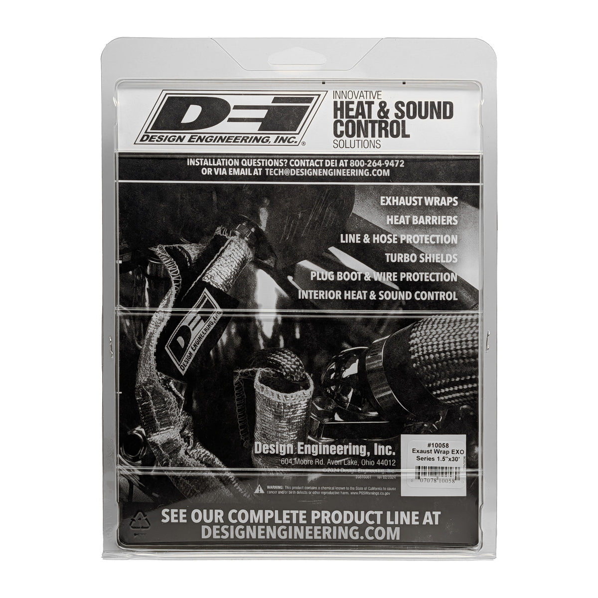 DEI Exhaust Wrap 1.5in x 30ft - EXO - Black - 10058 by DEI - front view