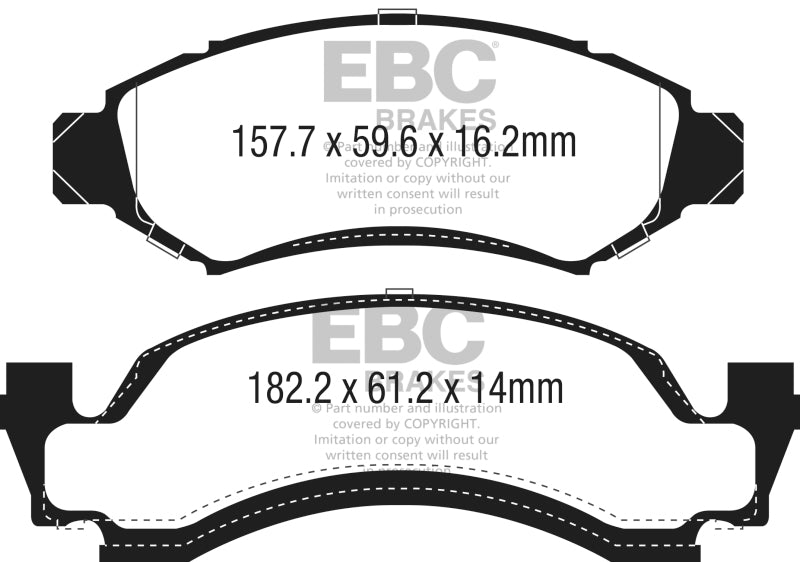 EBC 1974 AMC Ambassador 5.0L Yellowstuff Front Brake Pads - DP41265R