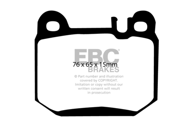 EBC 00-01 Mercedes-Benz M-Class (ML) ML430 4.3 Ultimax2 Rear Brake Pads - UD874 for 2000-2005 Mercedes Benz ML - front view