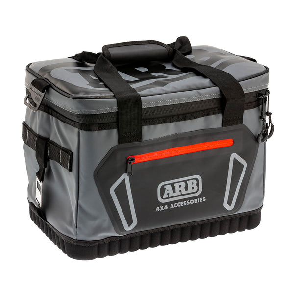 ARB Cooler Bag Charcoal w/ Red Highlights 15in L x 11in W x 9in H Holds 22 Cans - 10100376 by ARB - front view