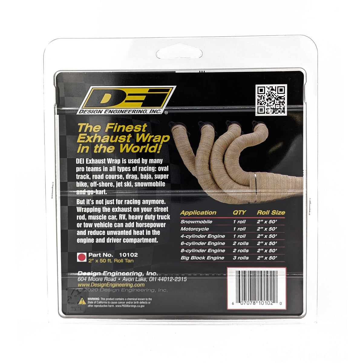 DEI Exhaust Wrap 2in x 50ft - Tan - 10102 by DEI - front view