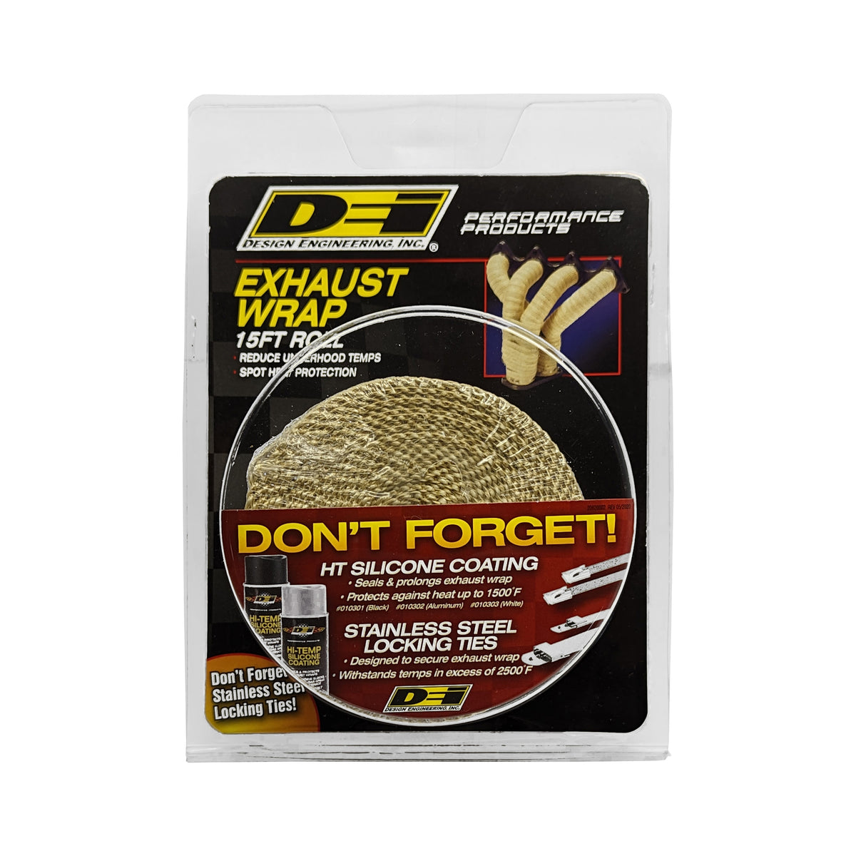 DEI Exhaust Wrap 2in x 15ft - Tan - 10106 by DEI - front view