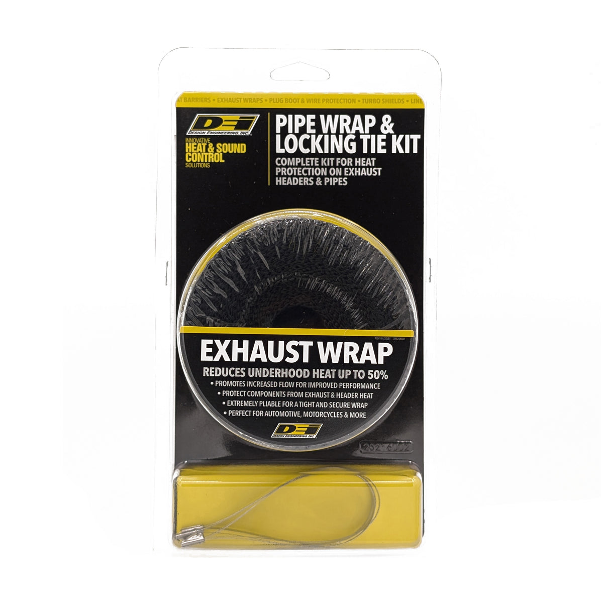 DEI Exhaust Wrap Kit - Pipe Wrap and Locking Tie - Black - 10119 by DEI - front view