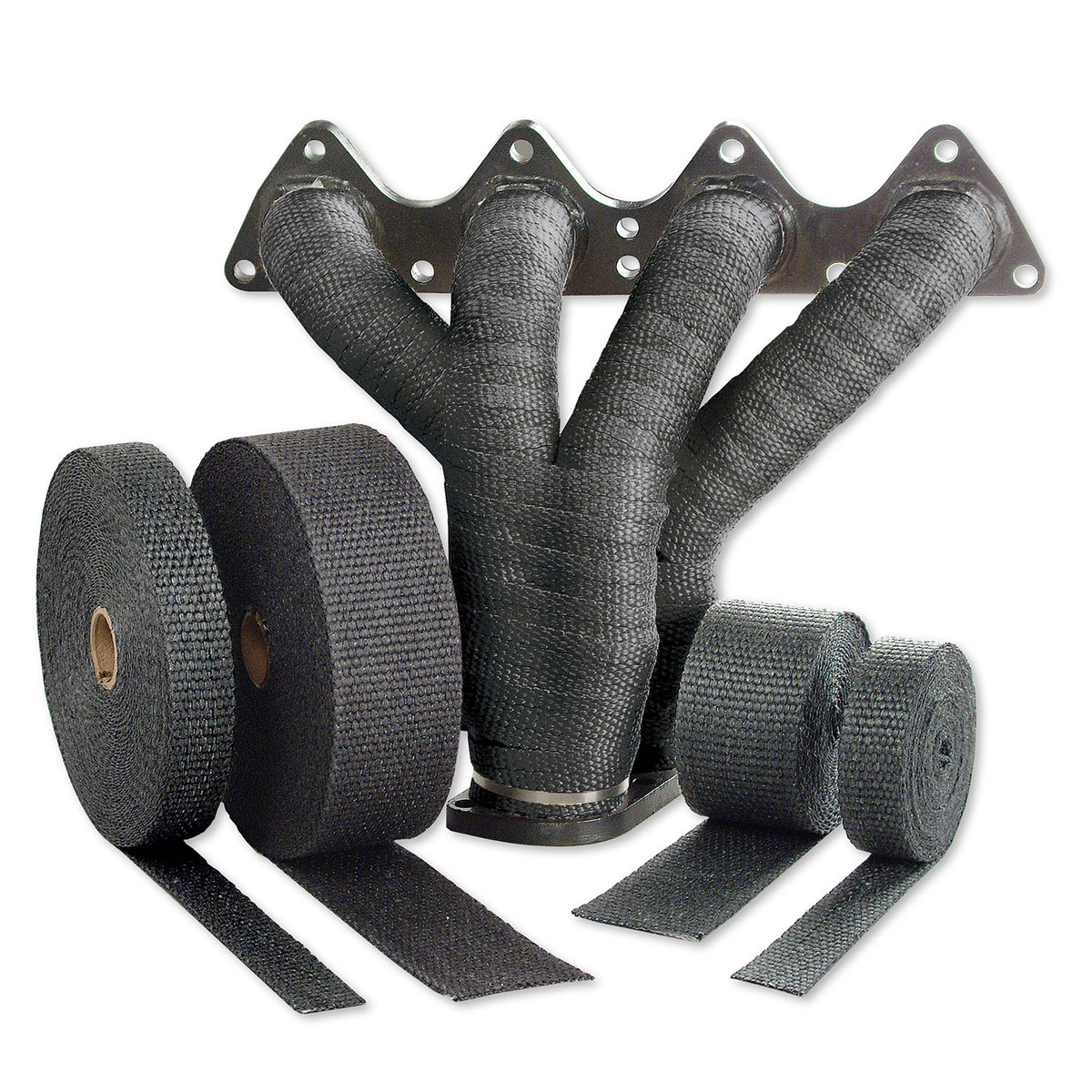 DEI Exhaust Wrap Kit - Pipe Wrap and Locking Tie - Black - 10119 by DEI - front view
