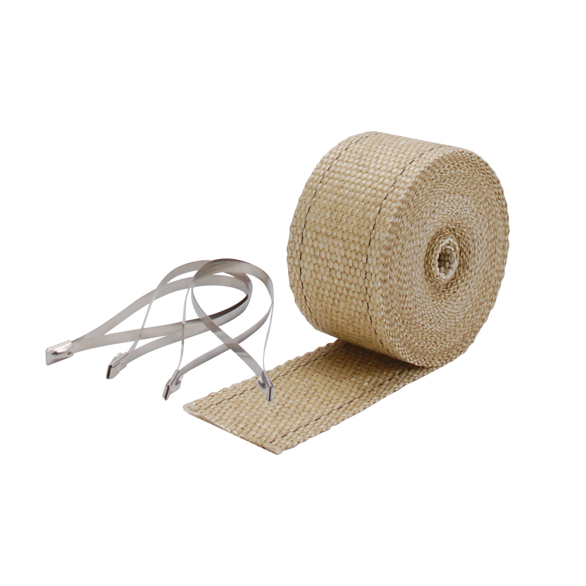 DEI Exhaust Wrap Kit - Pipe Wrap and Locking Tie - Tan - 10122 by DEI - front view