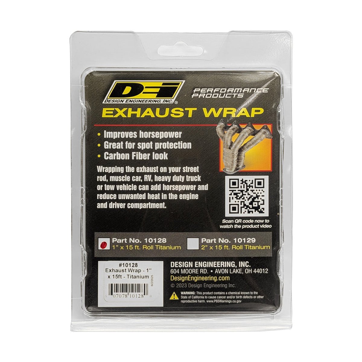 DEI Exhaust Wrap 1in x 15ft - Titanium - 10128 by DEI - front view