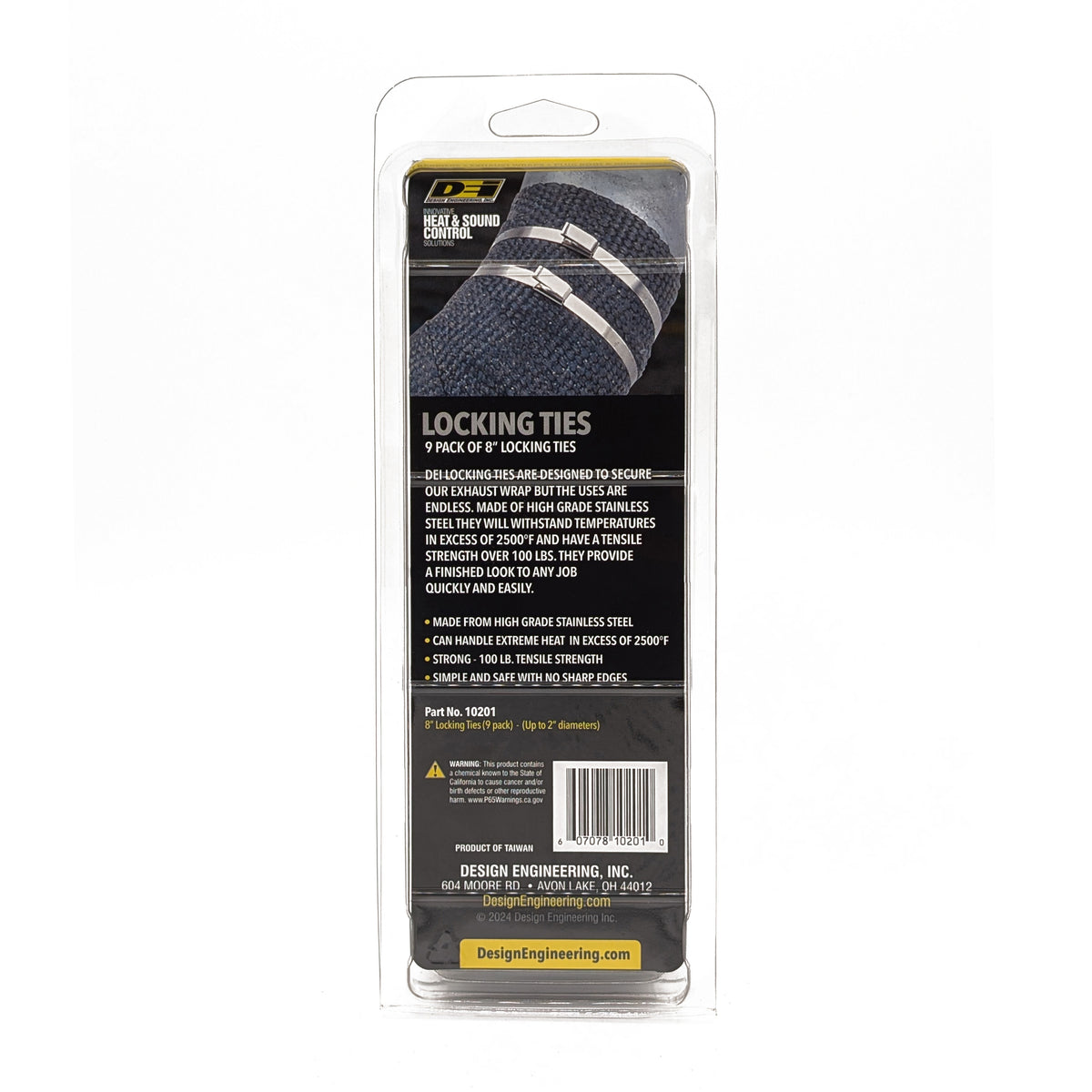 DEI Stainless Steel Locking Tie 8in - 8 per pack - 10201 by DEI - front view