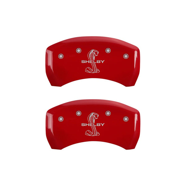 MGP Rear set 2 Caliper Covers Engraved Rear Tiffany Snake Red finish silver ch - 10203RSBYRD