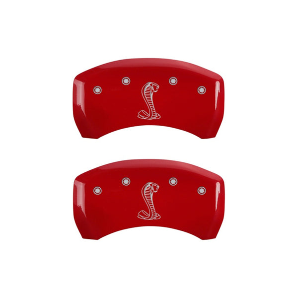 MGP Rear set 2 Caliper Covers Engraved Rear Tiffany Snake Red finish silver ch - 10203RSNKRD