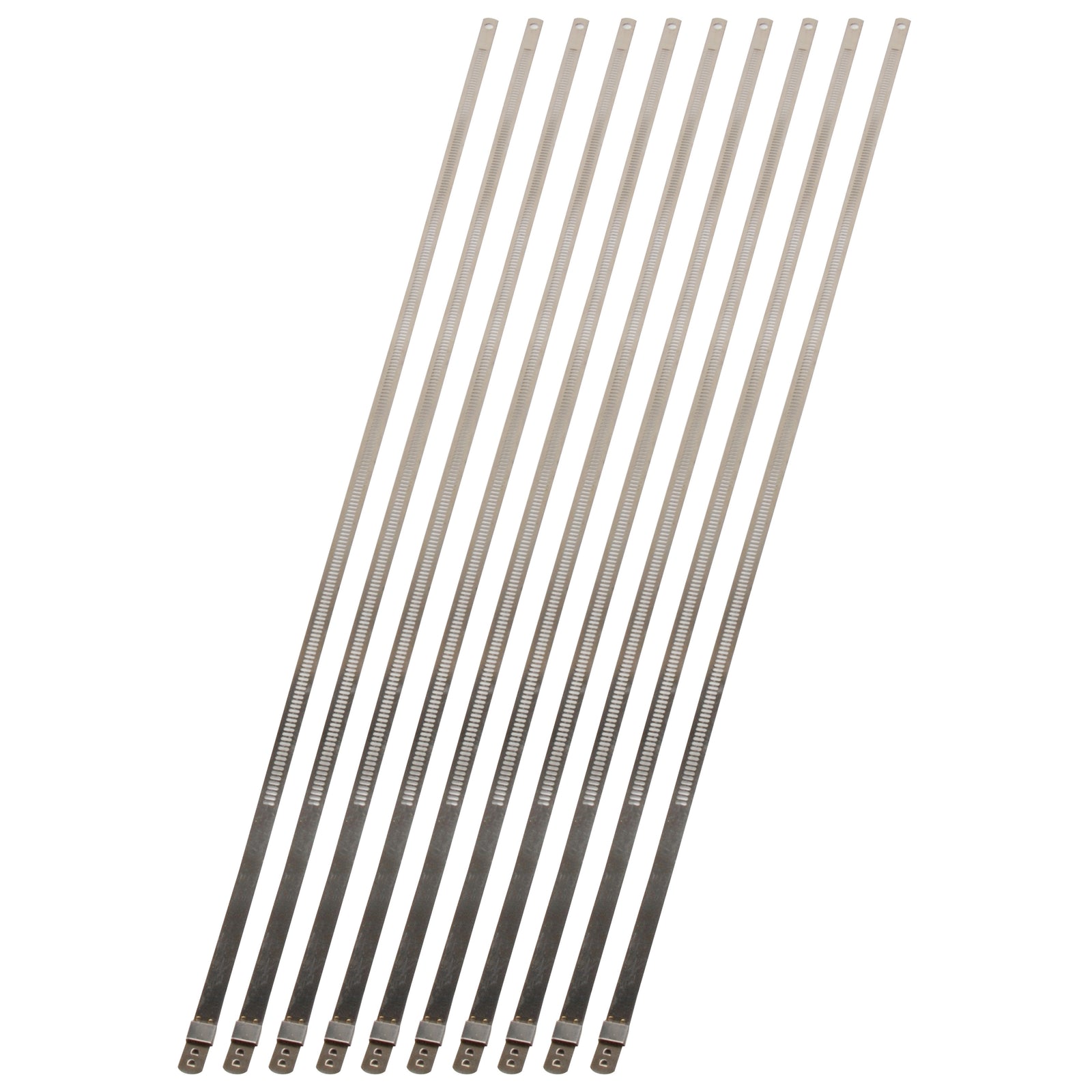 DEI Stainless Steel Positive Locking Tie 1/4in (7mm) x 20in - 10 per pack - 10210 by DEI - front view