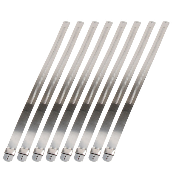 DEI Stainless Steel Positive Locking Tie 1/2in (12mm) x 9in - 8 per pack - 10211 by DEI - front view