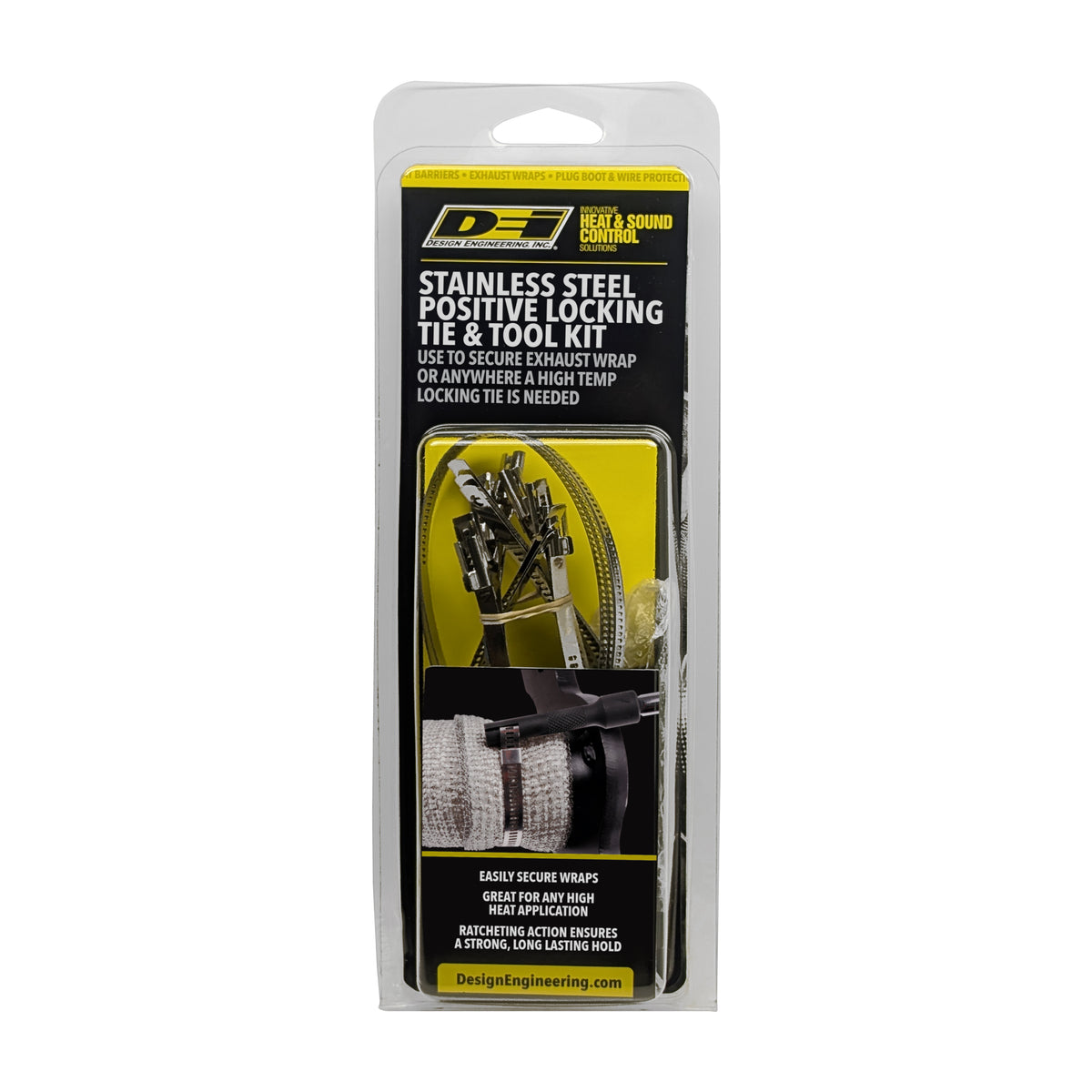 DEI Stainless Steel Positive Locking Tie & Tool Kit - 8in (8 Pack) & 14in (4 Pack) - 10219 by DEI - front view