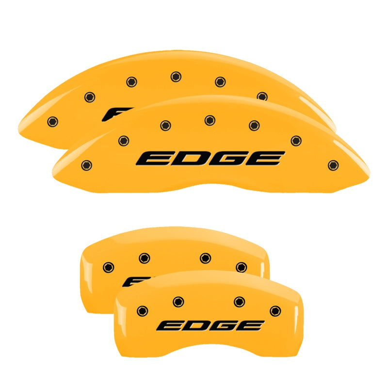 MGP 4 Caliper Covers Engraved Front &amp; Rear EDGE/2015 Yellow finish black ch - 10242SEDEYL