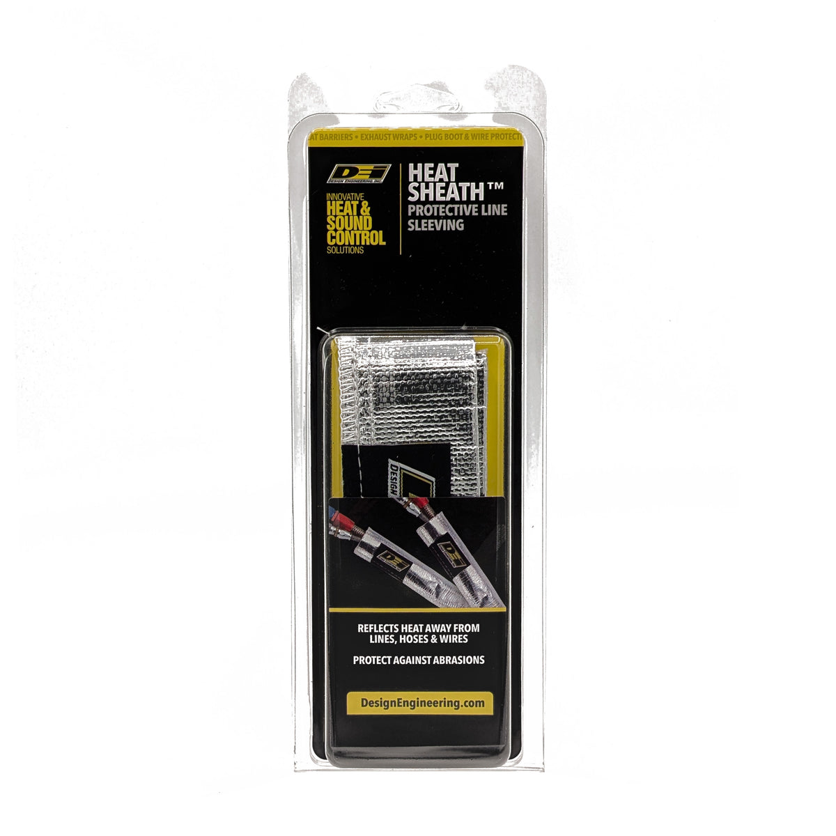 DEI Heat Sheath 3/4in x 3ft - Aluminized Sleeving - Sewn Edge - 10403 by DEI - front view