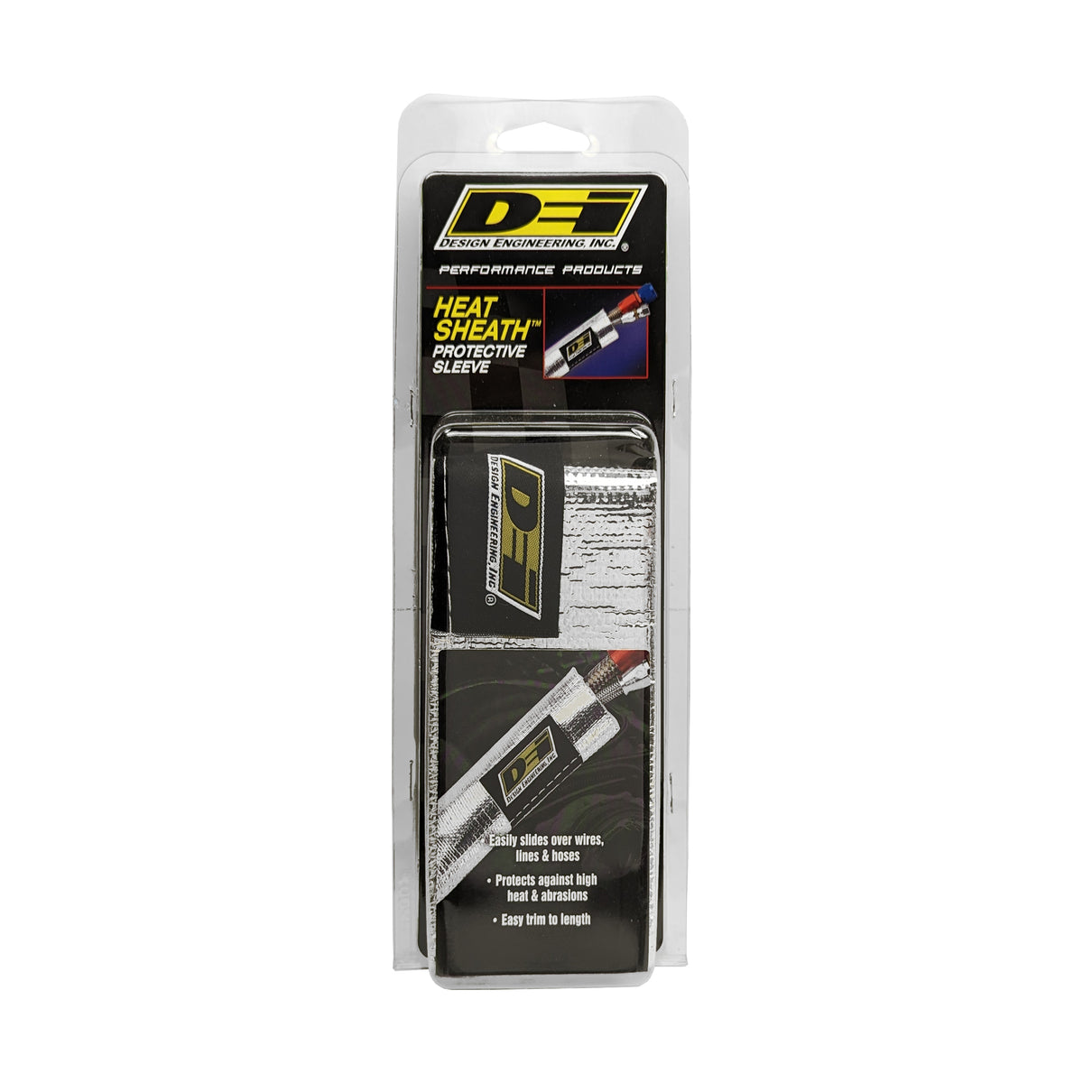DEI Heat Sheath 1-1/4in I.D. x 3ft - Aluminized Sleeving - Sewn Edge - 10404 by DEI - front view