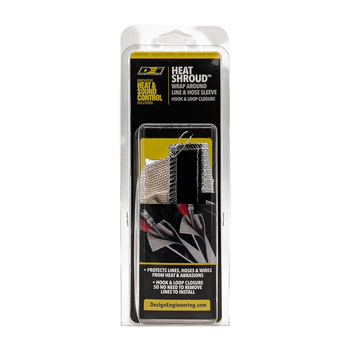 DEI Heat Shroud 1in I.D. x 3ft - Aluminized Sleeving - Hook and Loop Edge - 10405 by DEI - front view