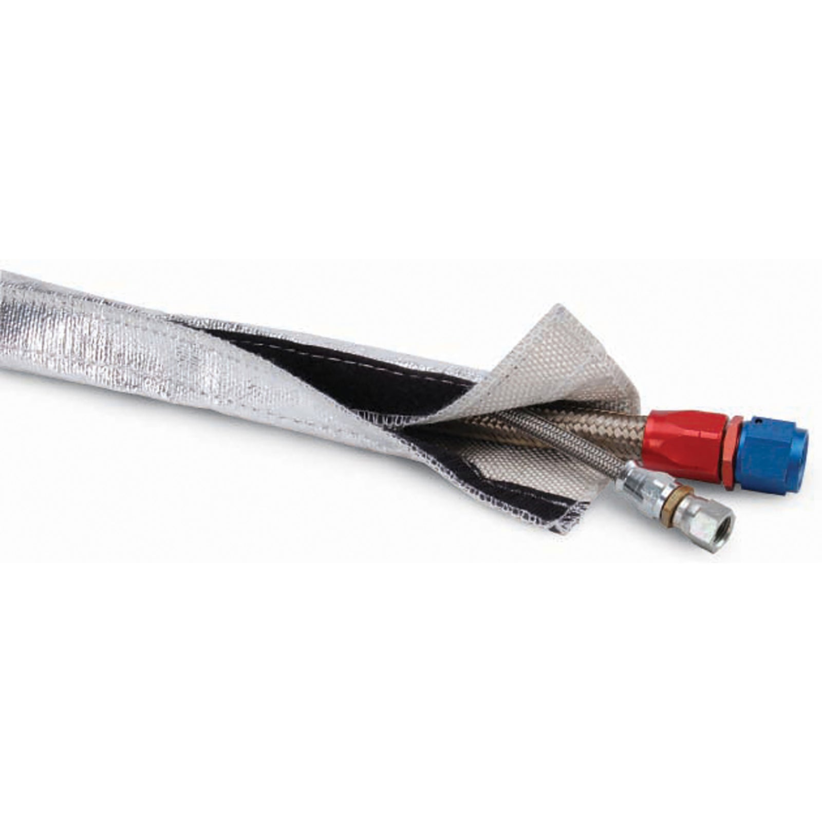 DEI Heat Shroud 1in I.D. x 3ft - Aluminized Sleeving - Hook and Loop Edge - 10405 by DEI - front view