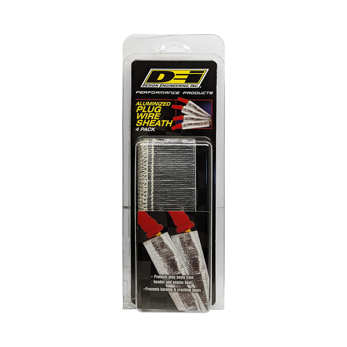 DEI Plug Wire Sheath 3/4in x 6in - 4-pack - Aluminum - 10409 by DEI - front view