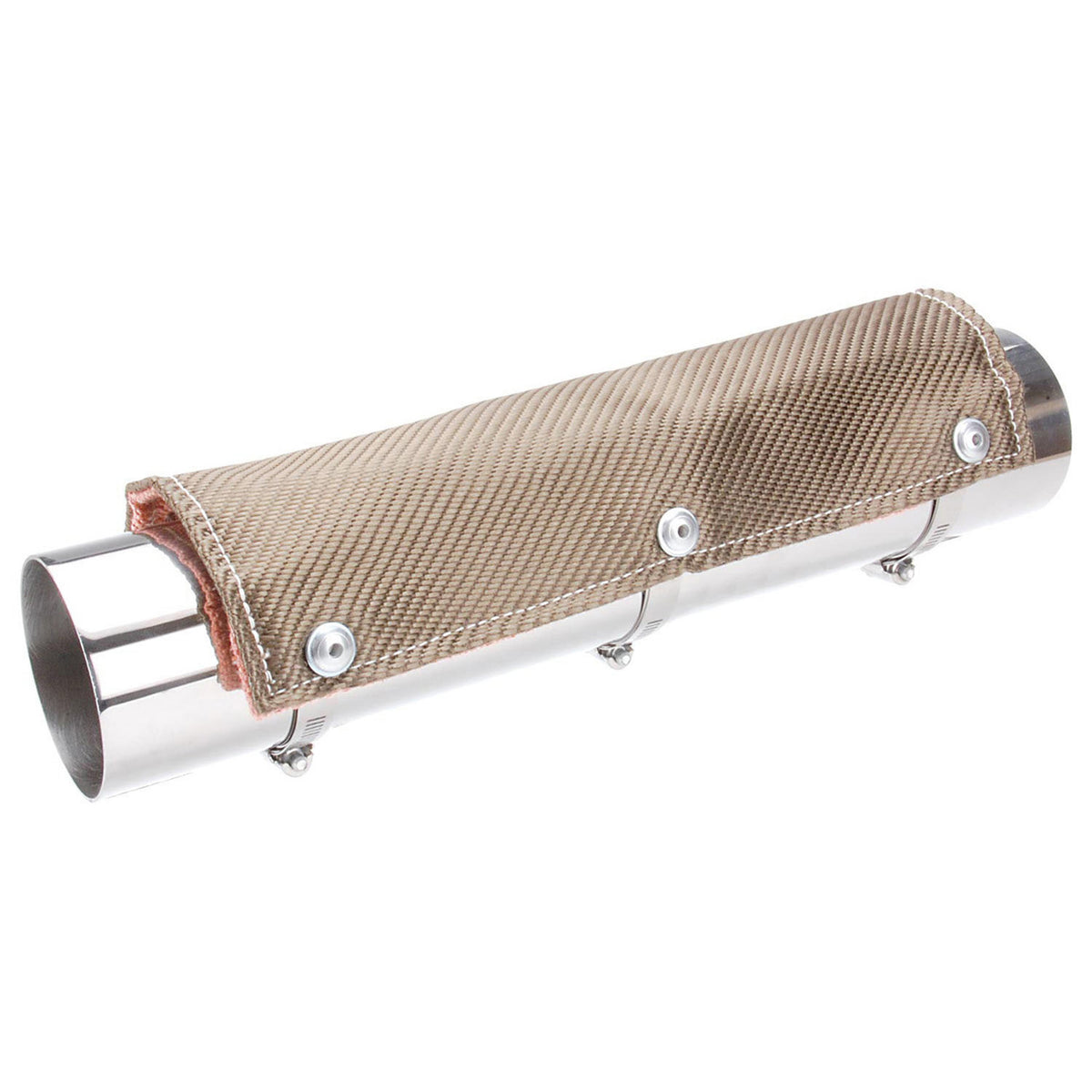 DEI Pipe Shield w/Stainless Steel Clamps - 6in x 12in - Titanium - 10450 by DEI - front view